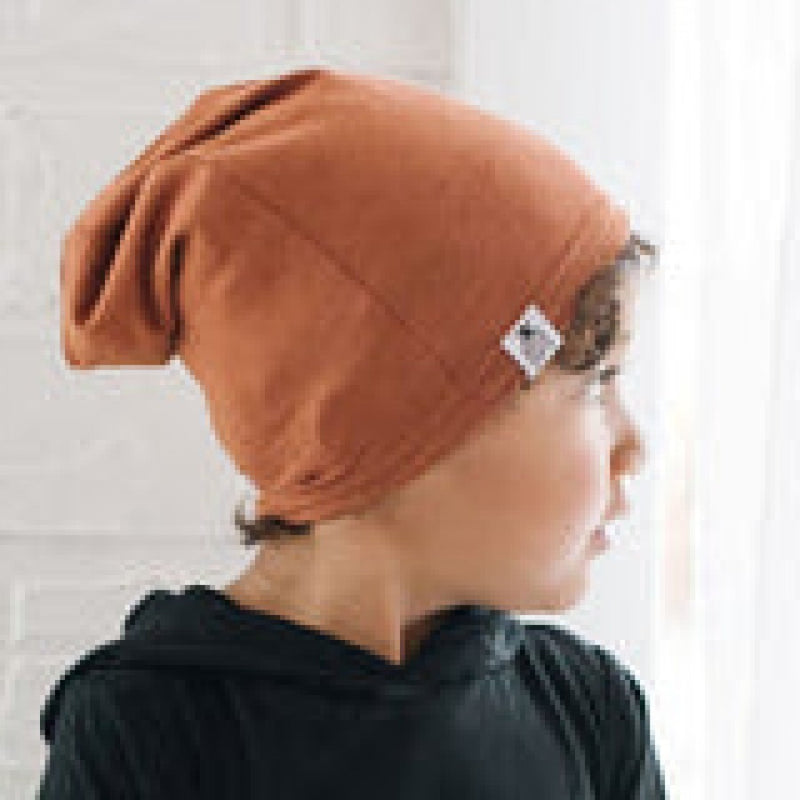 Rust Bamboo Slouchy Hat - 4-12yr