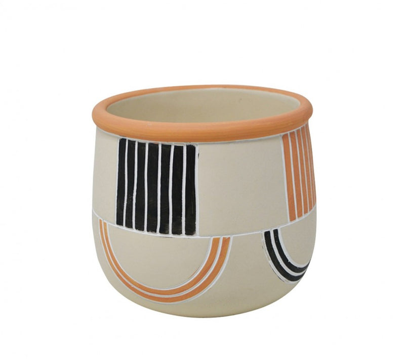 Peach & Black Planter