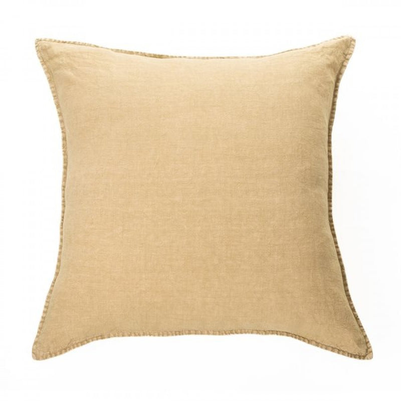 Linen Stone Wash Sand Decorative Pillow