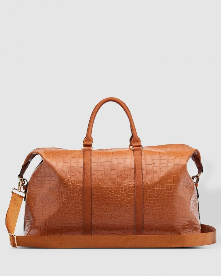 Louenhide - Boston Weekender Travel Bag - Croc Cognac