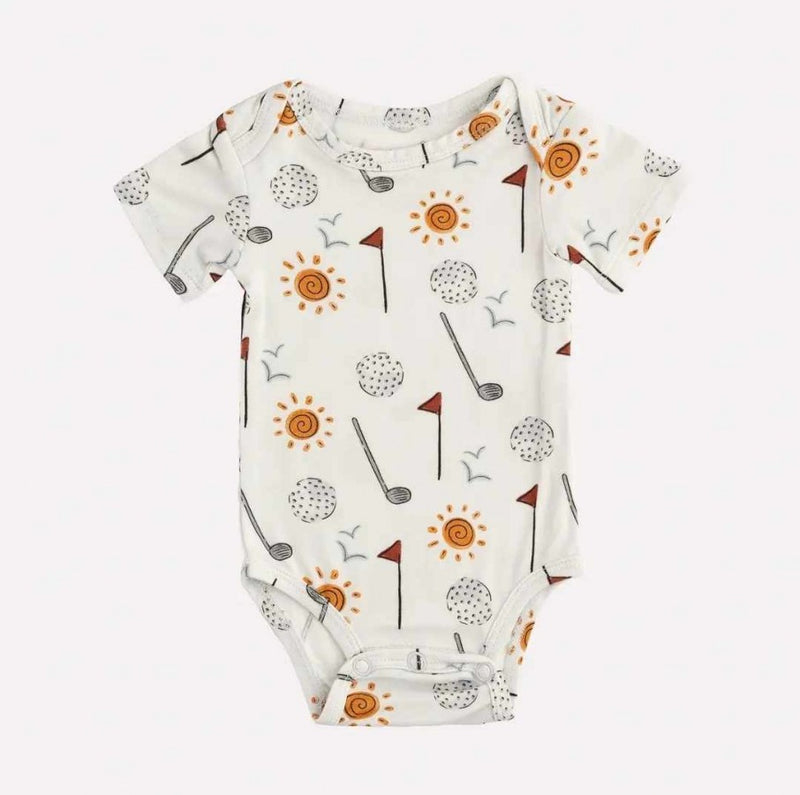 Bamboo Short Sleeve Bodysuit - Golf - 6-9M