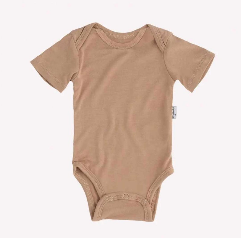 Bamboo Short Sleeve Bodysuit - Latte - 6-9M