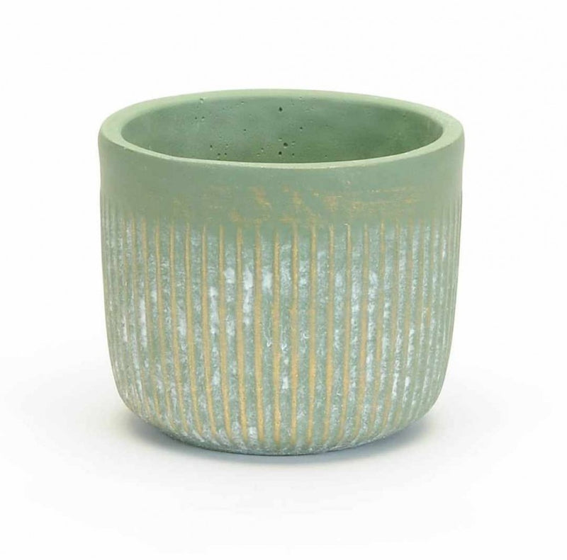 Green/Gold Textured Pot - S