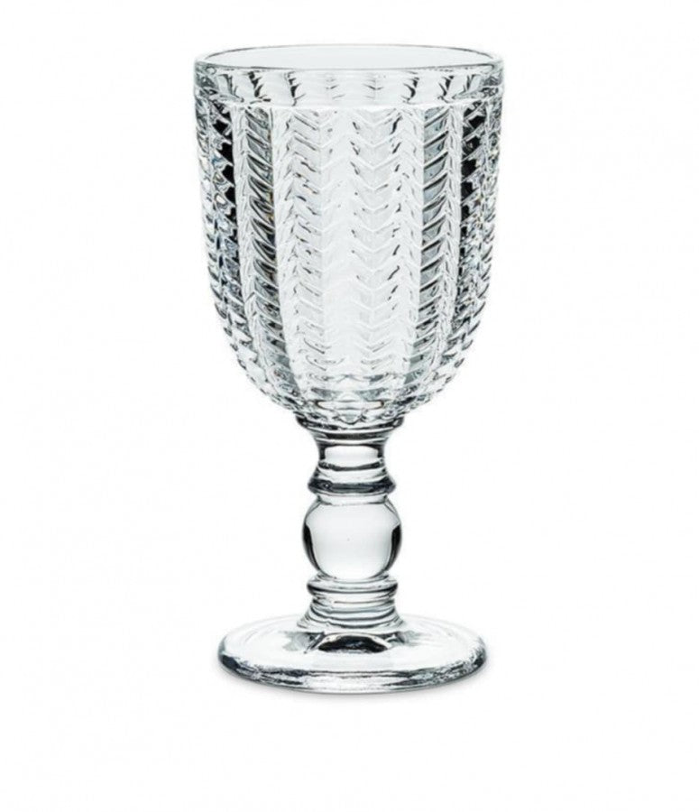 Herringbone Wine Glass