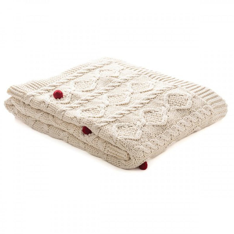 Bell Cream Cable Knit Throw