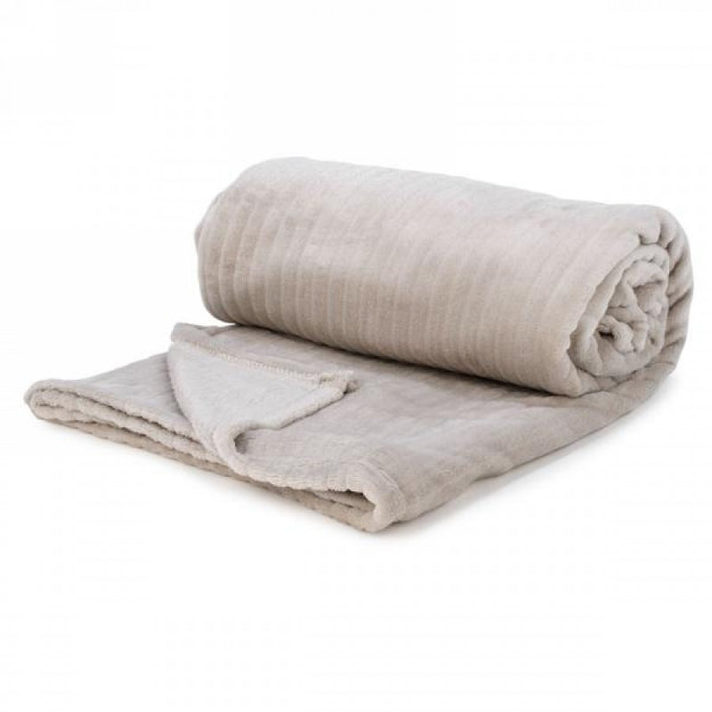 Light Grey Lined Motif Throw