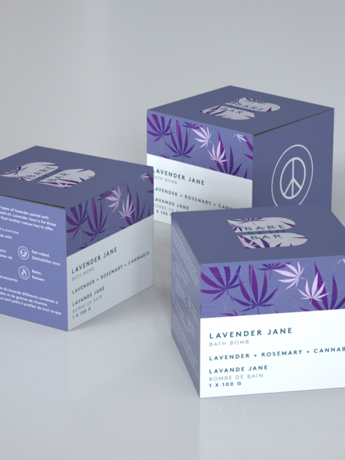 Bare Skin Bar Bath Bomb - Lavender Jane