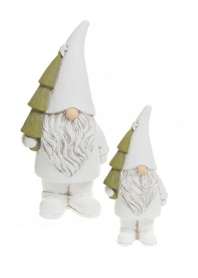 Grey & White Cement Gnome - LG