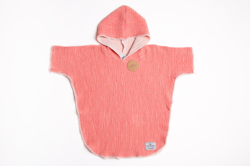 The Pebble Poncho - Coral - 2-6 YRS