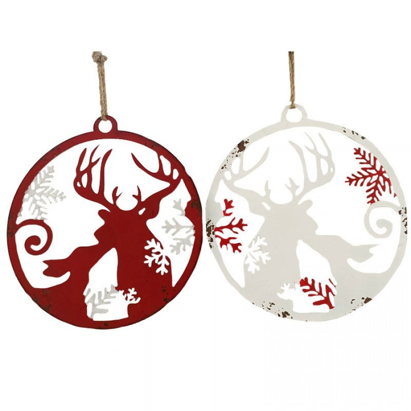 Metal Reindeer Hangers - Red