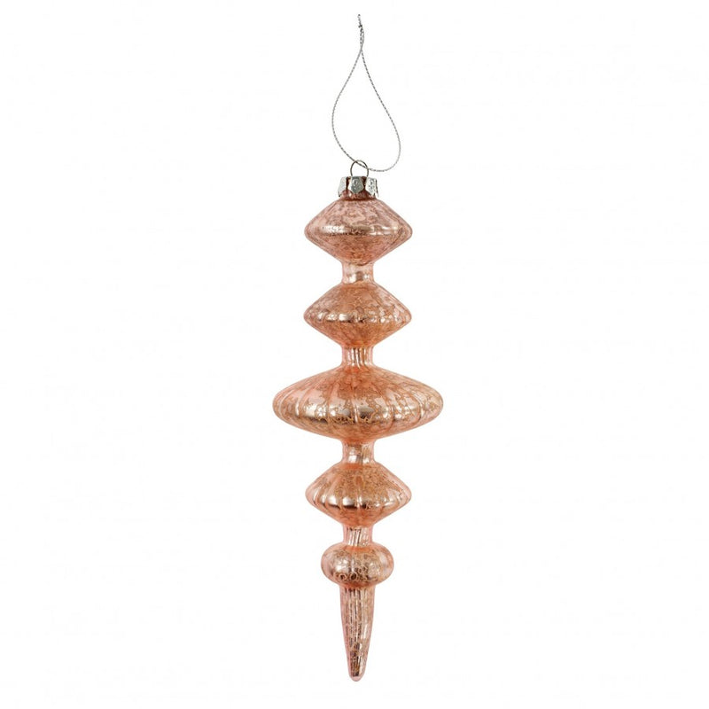 Gracie Spindle Glass Ornament - Pink