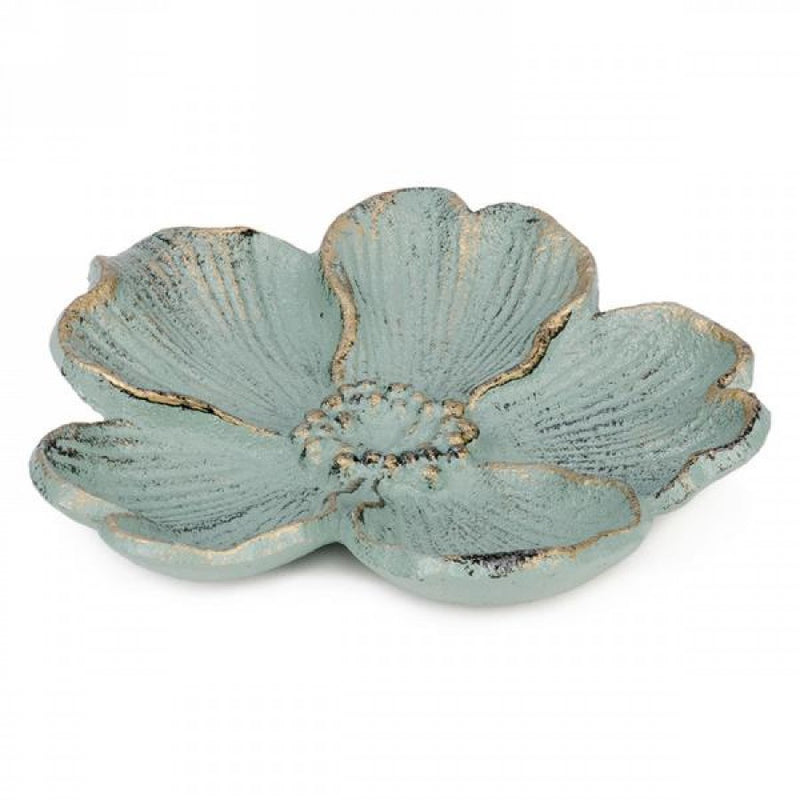 Green Metal Flower Shaped Platter