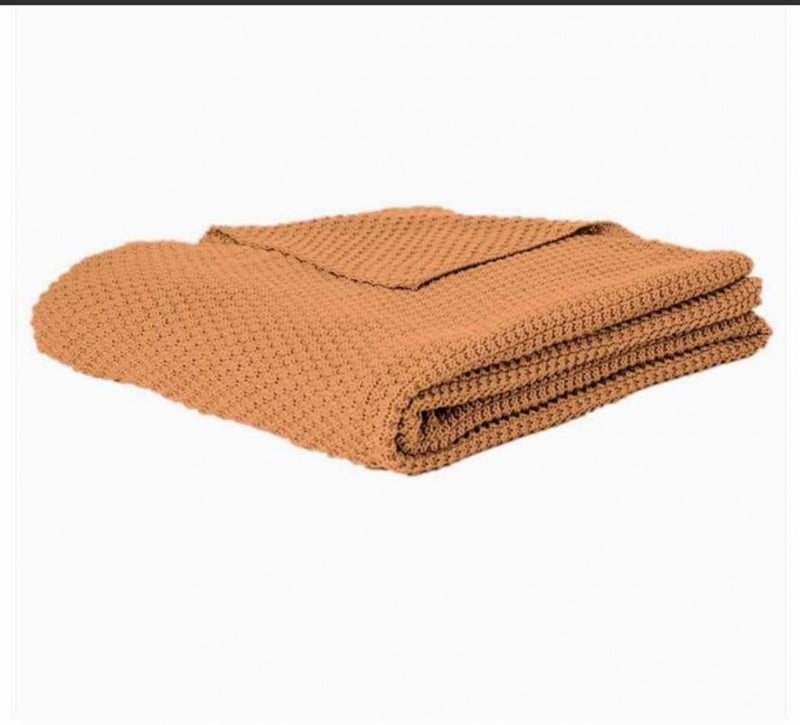 CARAMELO TERRACOTTA KNITTED THROW