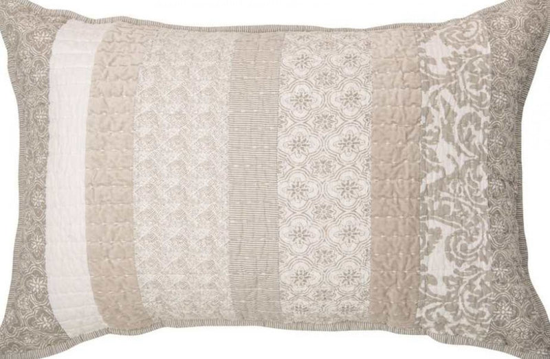 LOLA IVORY AND TAUPE PILLOW SHAM