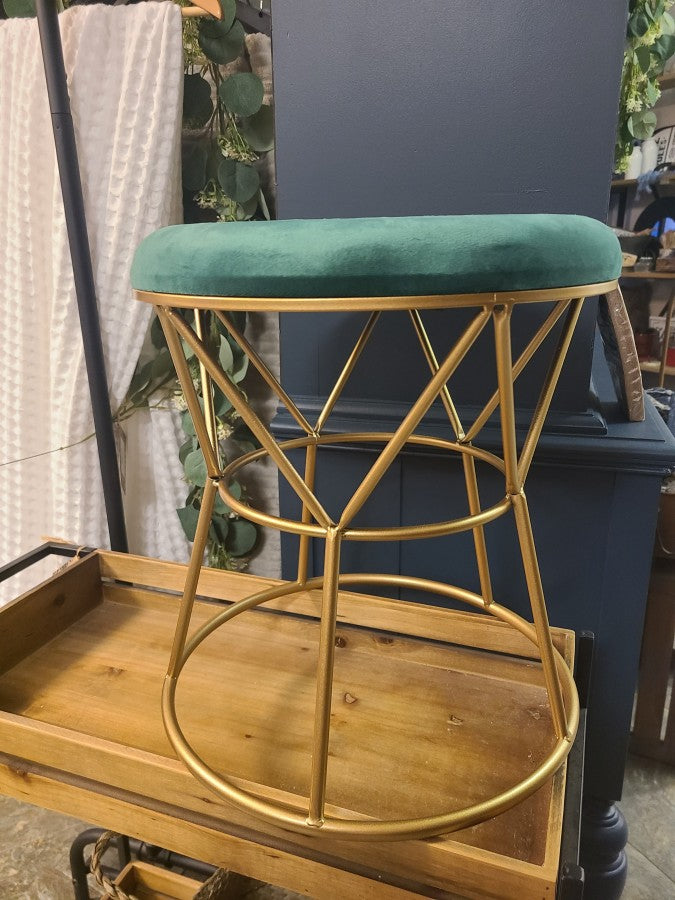 Green & Gold Accent Stool