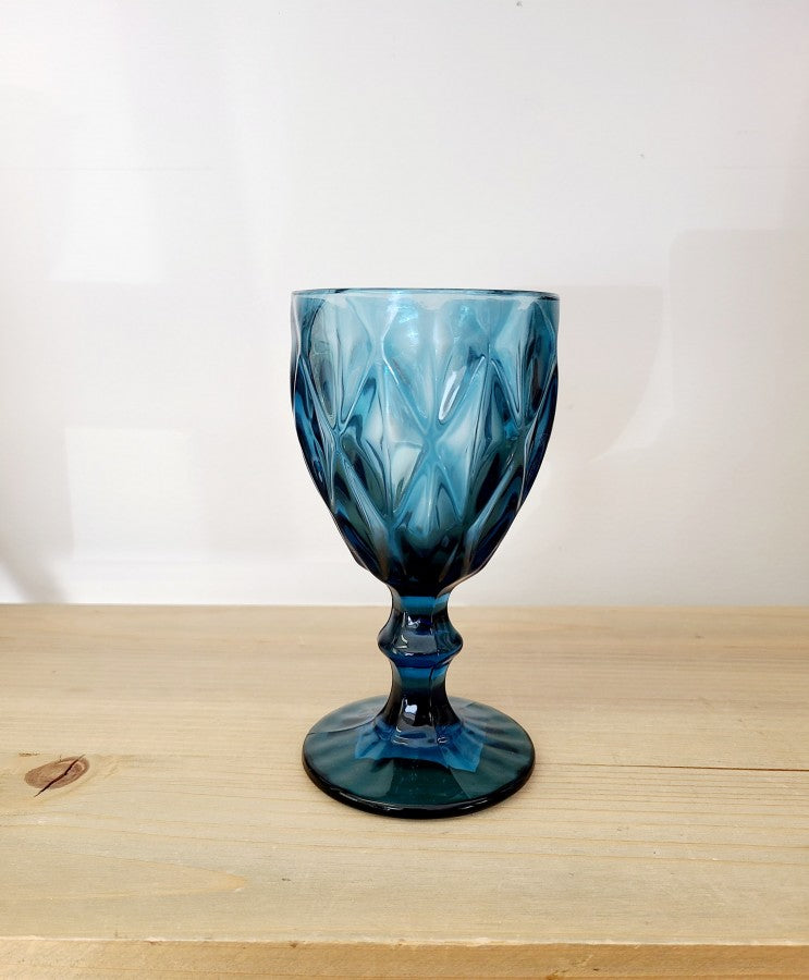 Wine Glass - Blue Diamond