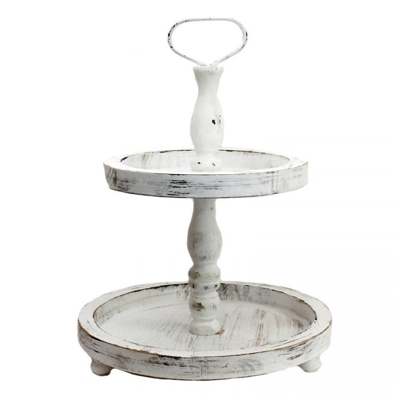 Two Tiered Round Farmhouse Tray