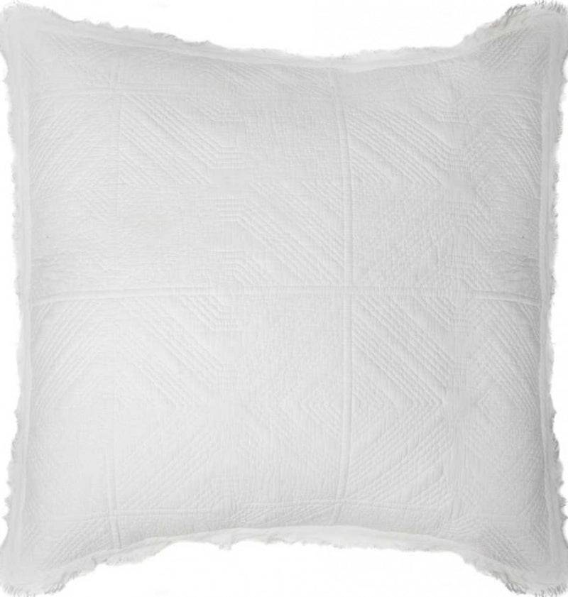 STONE WASHED WHITE DECORATIVE PILLOW COVER