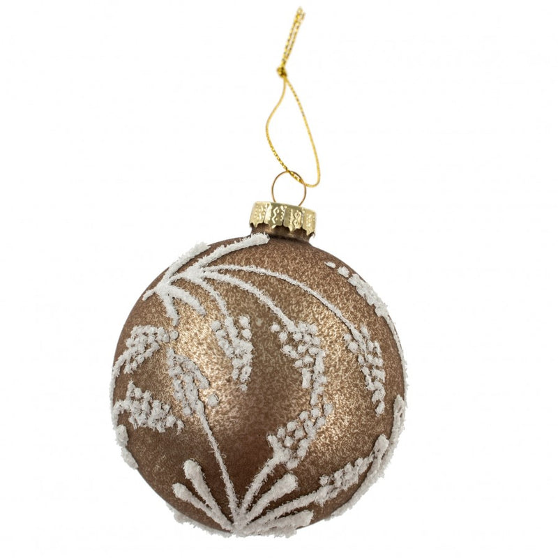 Frosted Willow Glass Ornament - Brown