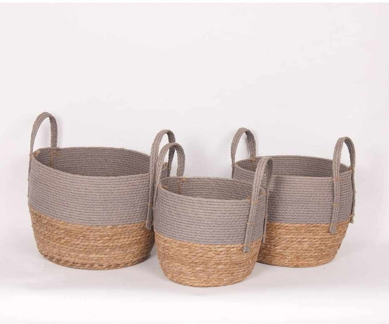 Grey/Natural Basket - L